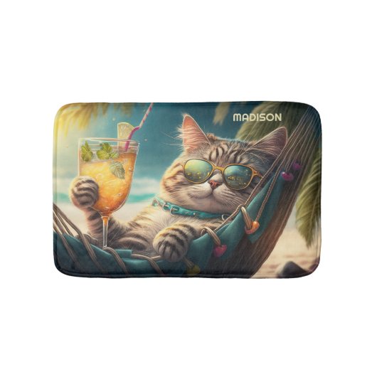 Aangepaste naam Vakantie Cat Badmat (Voorkant)