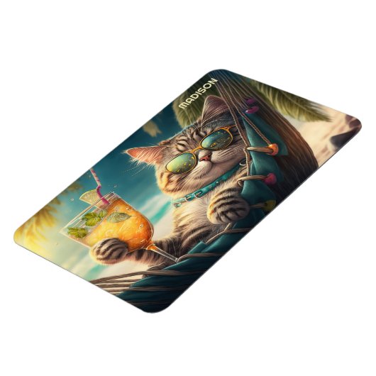 Aangepaste naam Vakantie Cat Magneet (Linkerzijde)