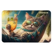Aangepaste naam Vakantie Cat Magneet (Horizontaal)