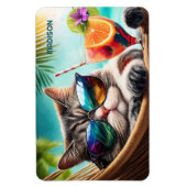 Aangepaste naam Vakantie Cat Magneet (Verticaal)