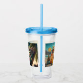 Aangepaste naam Vakantie Katten Acryl Drinkbeker (Rechts)