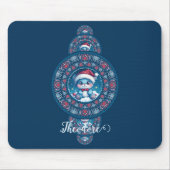 Aangepaste Naam Vakantie Kawaii Beer Siermandala Muismat (Voorkant)