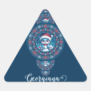 Aangepaste Naam Vakantie Kawaii Beer Siermandala Sticker