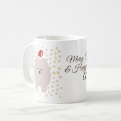 Aangepaste naam Vakantie Mok, Leuke Puppy Koffiemok (Voorkant links)