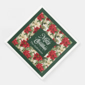 Aangepaste Naam Vakantie Servetten Chic Poinsettia (Hoek)