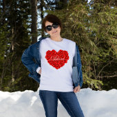 Aangepaste Naam Valentijnsdag Hart-Vormig Roos Lad Trui