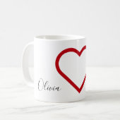 Aangepaste naam Valentijnsdag Love Heart Couples K Koffiemok (Voorkant links)