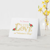 Aangepaste naam Valentijnsdag met rode rozen Kaart (Gele Bloem)