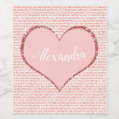 Aangepaste naam Valentijnsdag Wijn Etiket (Enkel label)