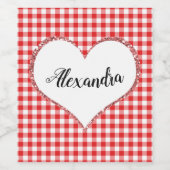 Aangepaste naam Valentijnsdag Wijn Etiket (Enkel label)