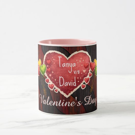 aangepaste naam valentijnsmokken mok (Midden)