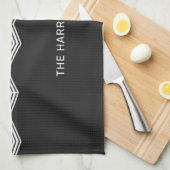 Aangepaste naam van abstract patroonpatroon / teks theedoek (Quarter Fold)