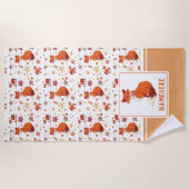 Aangepaste naam van alle bladeren en patronen van strandlaken (Voorkant)