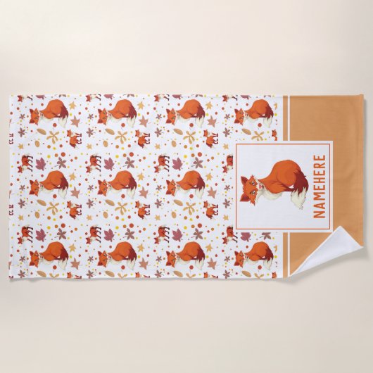 Aangepaste naam van alle bladeren en patronen van  strandlaken (Voorkant)