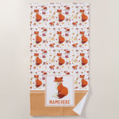 Aangepaste naam van alle bladeren en patronen van strandlaken (Voorkant)