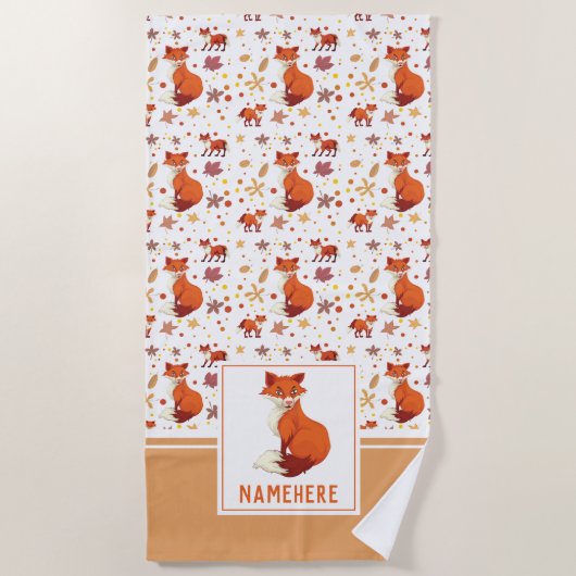 Aangepaste naam van alle bladeren en patronen van  strandlaken (Voorkant)