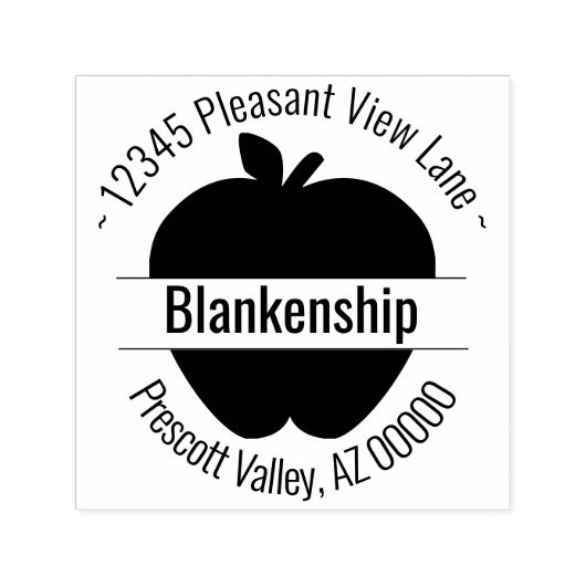 Aangepaste naam van Apple Artwork Circular Adres Zelfinktende Stempel (Design)