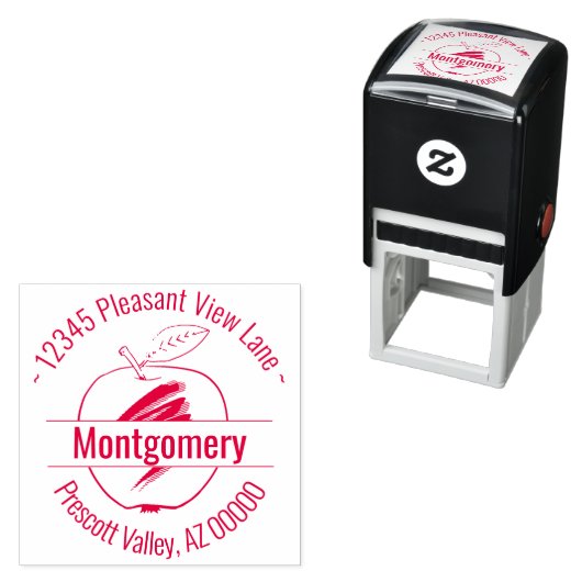 Aangepaste naam van Apple Artwork Circular Adres Zelfinktende Stempel (In situ)