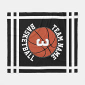 Aangepaste naam van basketbalteam en speler nummer fleece deken (Voorkant (Horizontaal))