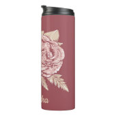 Aangepaste naam van bloem-illustratie thermosbeker (Geroteerd rechts)