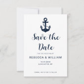 Aangepaste naam van boot anker Nautical Save The Date (Voorkant)