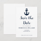 Aangepaste naam van boot anker Nautical Save The Date (Voorkant / Achterkant)
