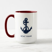 Aangepaste naam van boot met nautisch anker mok (Links)