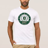 Aangepaste naam van bruidsjonker groene en ivoorkl t-shirt (Voorkant)