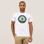 Aangepaste naam van bruidsjonker groene en ivoorkl t-shirt (Voorkant volledig)