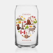 Aangepaste naam van Canadian Love Blikvorm Glas (Voorkant)