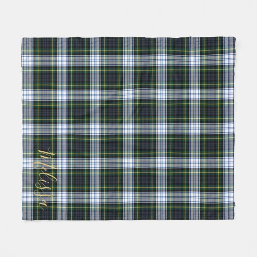 Aangepaste naam van Clan Gordon Tartan Fleece Deken (Voorkant (Horizontaal))