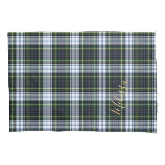 Aangepaste naam van Clan Gordon Tartan Kussensloop (Voorkant-Links)