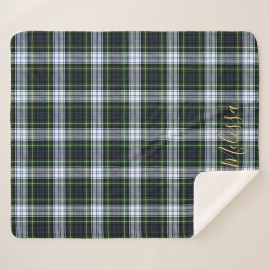 Aangepaste naam van Clan Gordon Tartan Sherpa Deken (Voorkant (horizontaal))