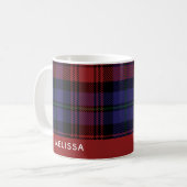 Aangepaste naam van Clan MacLachlan Tartan Koffiemok (Voorkant links)