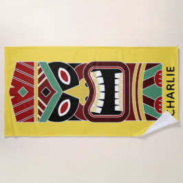 Aangepaste naam van Cool Tiki & kleurenbadhanddoek Strandlaken