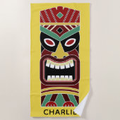 Aangepaste naam van Cool Tiki & kleurenbadhanddoek Strandlaken (Voorkant)