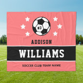 Aangepaste naam van Coral Soccer Player Fleece Deken