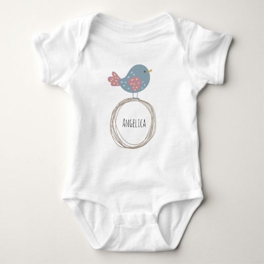 Aangepaste naam van Cute Bird Romper (Voorkant)