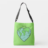 Aangepaste naam van de Aarde-liefde en kleurentass Crossbody Tas (Achterkant)