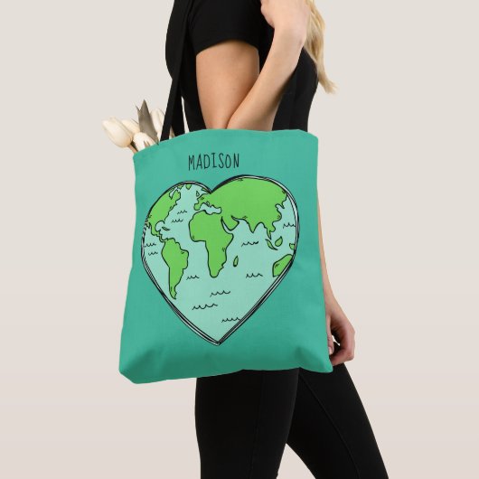 Aangepaste naam van de Aarde-liefde en kleurentass Tote Bag (Dichtbij)