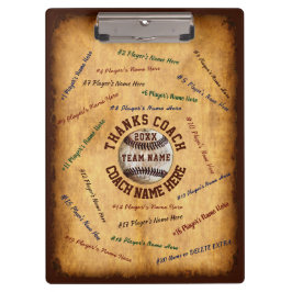Aangepaste naam van de Baseball Coach Clipboard Pl Klembord