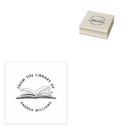 Aangepaste naam van de bibliotheek van Modern | Ro Rubberstempel (Gestempeld)
