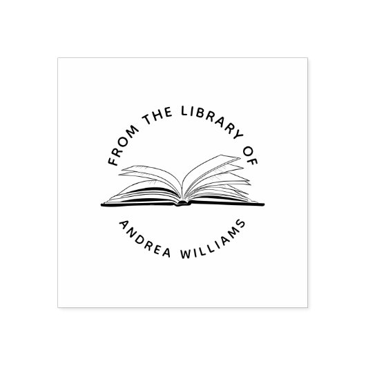 Aangepaste naam van de bibliotheek van Modern | Ro Rubberstempel (Afrduk)