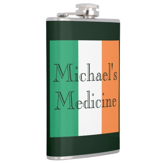 Aangepaste Naam van de Geneeskunde Ierse Vlag Heupfles (Rechts)