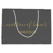 Aangepaste naam van de getuige in roze goud schrif groot cadeauzakje (Achterkant)