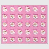 Aangepaste naam van de kerstman Kinder kerstcadeau Cadeaupapier (Vlak)