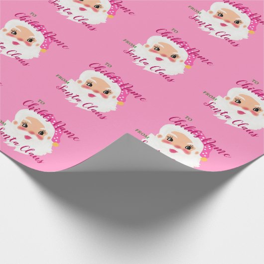 Aangepaste naam van de kerstman Kinder kerstcadeau Cadeaupapier (Hoek)