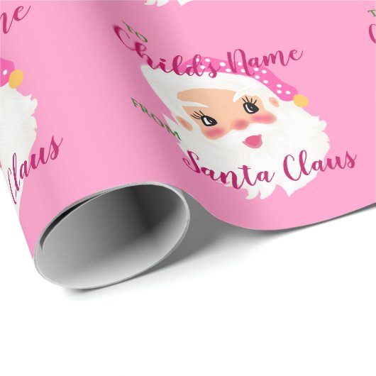 Aangepaste naam van de kerstman Kinder kerstcadeau Cadeaupapier (Rol Hoek)