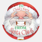 Aangepaste naam van de kerstman Kinder kerstcadeau Ronde Sticker (Voorkant)