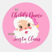 Aangepaste naam van de kerstman Kinder kerstcadeau Ronde Sticker (Voorkant)